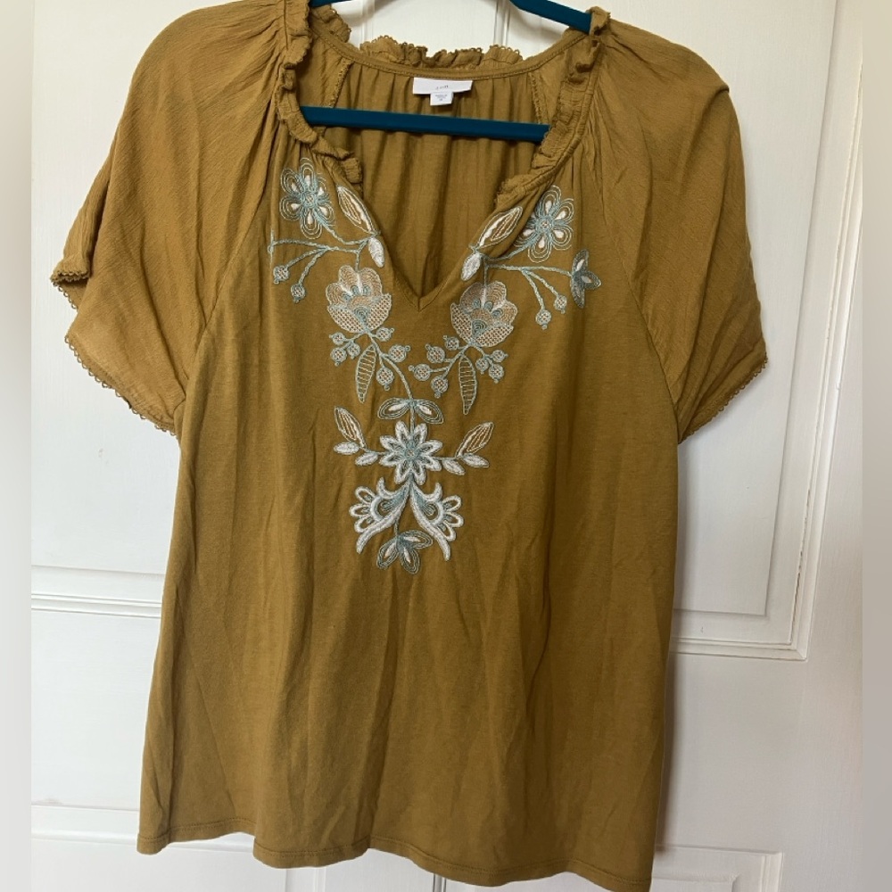 J Jill mixed media tee sz M